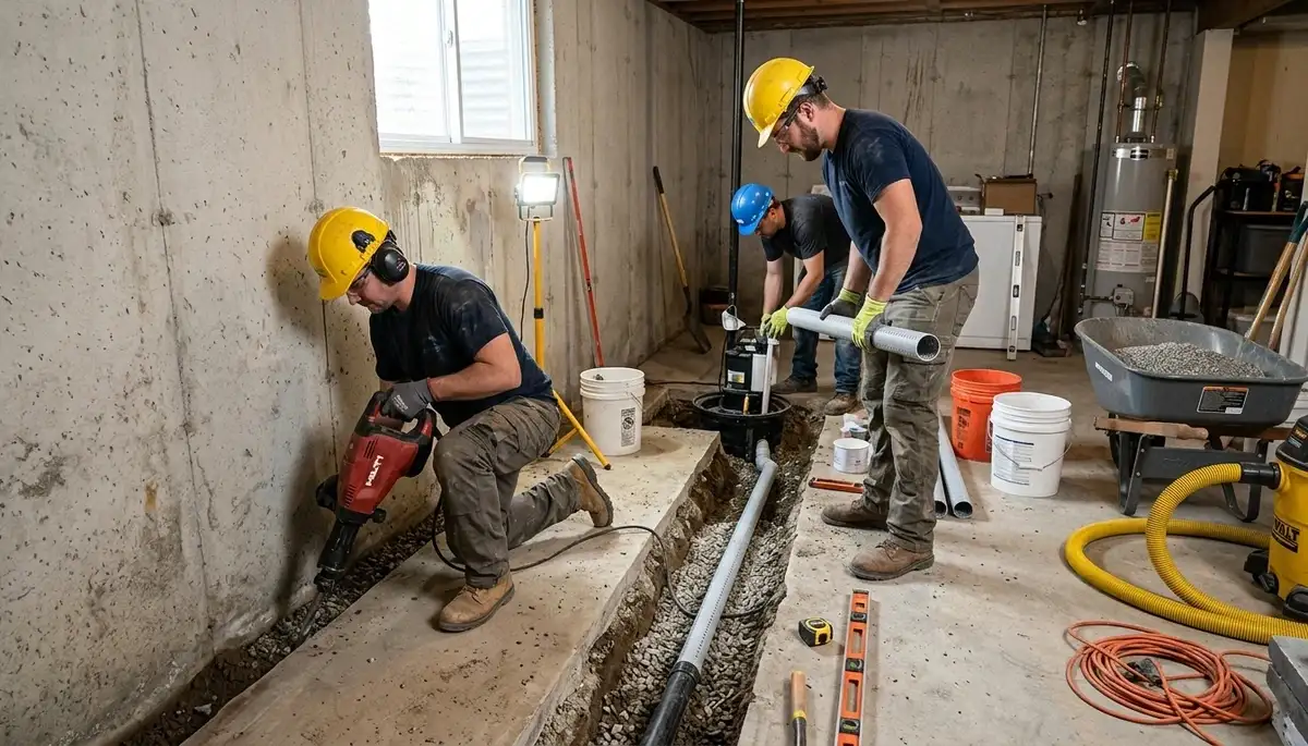 Basement waterproofing service in Lowell, MA protecting homes from water damage and foundation leaks
