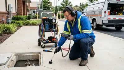 Leak detection technician inspects hidden water leaks in Lowell, MA home