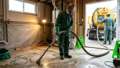 Sewer backup cleanup crew in Lowell, MA restoring a flooded home after sewer overflow