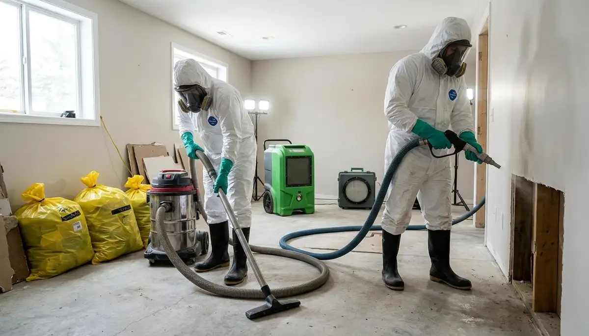 Sewer backup cleanup team restoring a Lowell, MA home after water damage cleanup