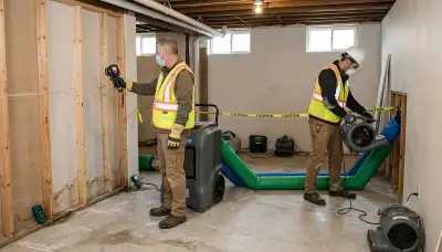 Structural drying equipment for water damage repair in Lowell, MA home