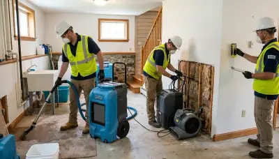 Water damage restoration team in Lowell, MA responding to a residential water emergency