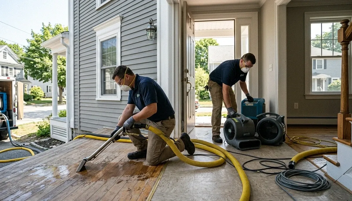 Water damage restoration team serving Lowell, MA for emergency cleanup and repairs
