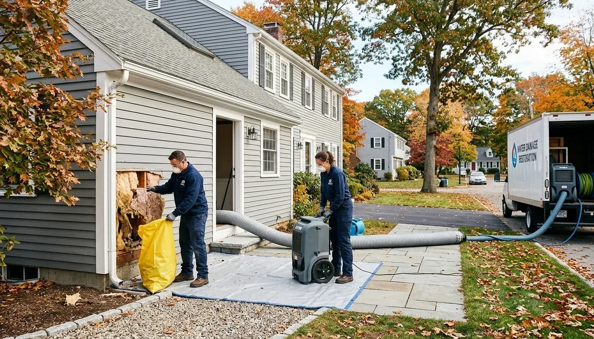 Water damage restoration team serving Lowell, MA, with professional cleanup and repair services