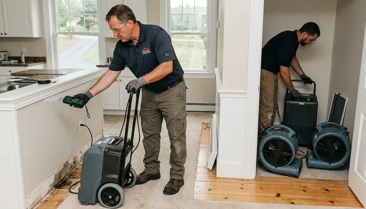 Water damage restoration team serving Lowell, MA with professional cleanup and repair services