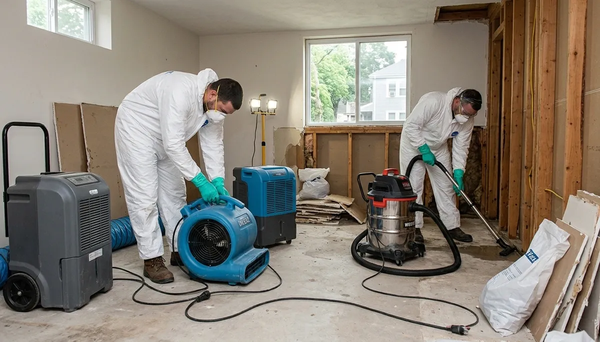 Water damage restoration team serving Lowell, MA with professional cleanup and repair services