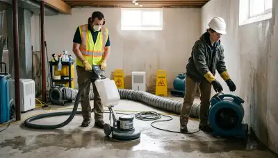 Water damage restoration team serving homes in Lowell, MA during flooding and pipe leak cleanup