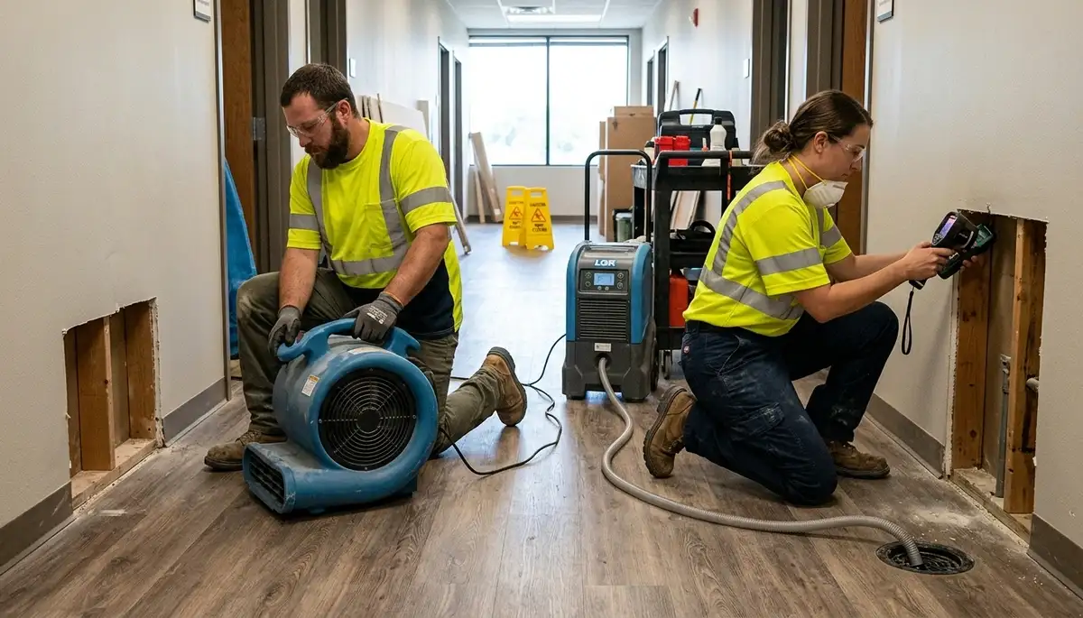 Water damage restoration team in Lowell, MA helping homes recover from flooding and pipe leaks