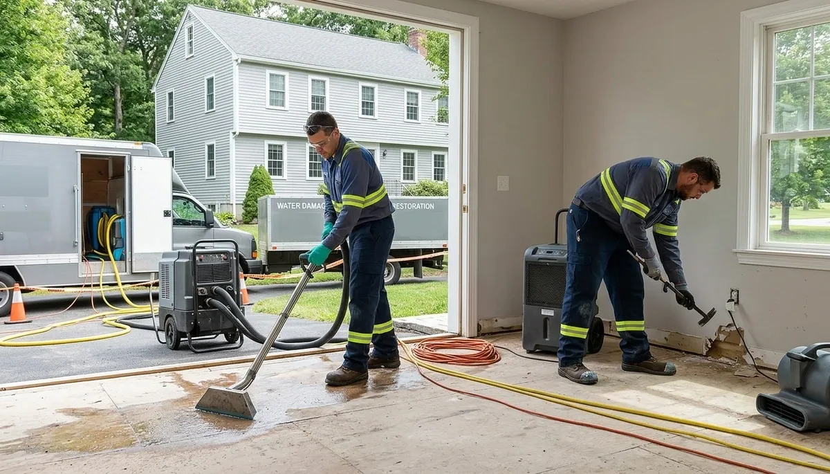 Water damage restoration team serving Lowell, MA for emergency cleanup and property recovery