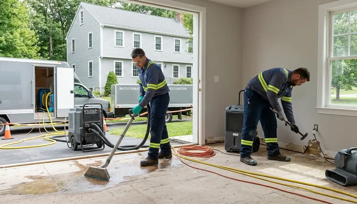 Water damage restoration team serving Lowell, MA for emergency cleanup and property recovery