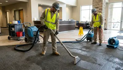 Water extraction service in Lowell, MA removing standing water from a home flooding scene